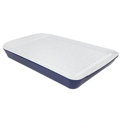 Tovolo Prep & Serve Large Marinade Tray Set With White Tray And Stratus Blue Base - Large In Blue;white
