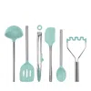 Tovolo Silicone Utensil 6 Piece Set In Aqua