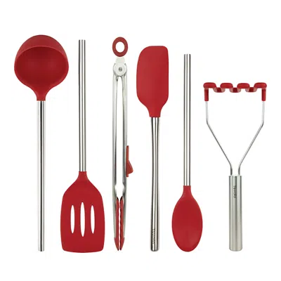 Tovolo Silicone Utensil 6 Piece Set In Red