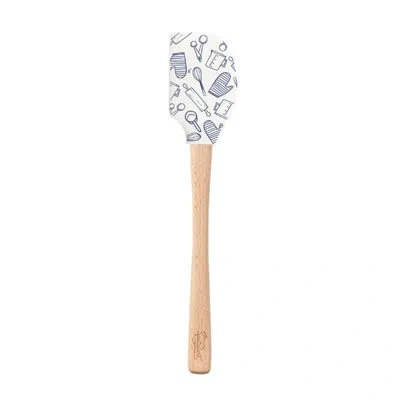 Tovolo Spatulart Baking Conversions Wood Handled Spatula In Brown,white,navy