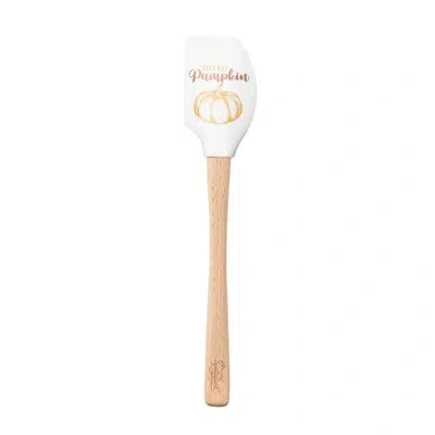 Tovolo Spatulart Hello Pumpkin Wood Handled Spatula In White,red,orange,brown