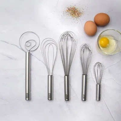 Tovolo Stainless Steel Whisk Kitchen Utensil Bundle - Set Of 5 In Silver