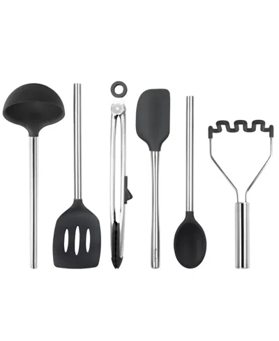 Tovolo Utensil 6-pc. Silicone With Steel Handles Set In Black