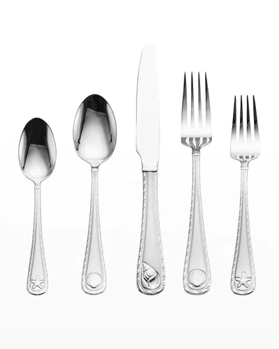 Towle Silversmiths Antigua Frost Stainless Steel 20-piece Flatware Set In Black