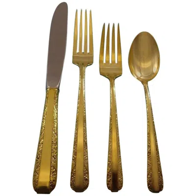 Pre-owned Towle Silversmiths Candlelight By Towle Gold Sterling Silver Flatware Service Set For 12, 48 Pieces