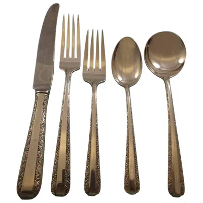 Pre-owned Towle Silversmiths Candlelight By Towle Sterling Silver Flatware Set 12 Service Luncheon 66 Pieces In Brown