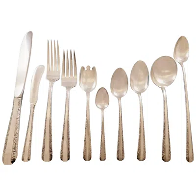 Pre-owned Towle Silversmiths Candlelight By Towle Sterling Silver Flatware Set For Six Service 73 Pieces In Sand