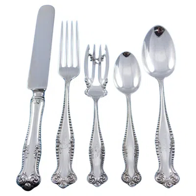 Pre-owned Towle Silversmiths Canterbury By Towle Sterling Silver Flatware Set 12 Service 65 Pcs Beaded Dinner