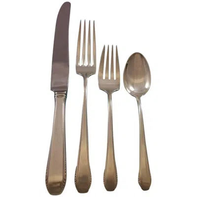 Pre-owned Towle Silversmiths Cascade By Towle Sterling Silver Flatware Set For 12 Service 91 Pcs Dinner Size In Brown