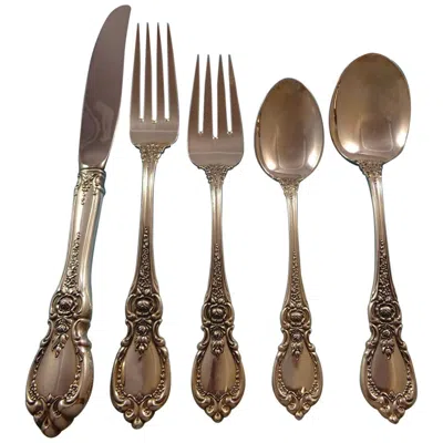 Pre-owned Towle Silversmiths Charlemagne By Towle Sterling Silver Flatware Set 12 Service 60 Pieces In Black
