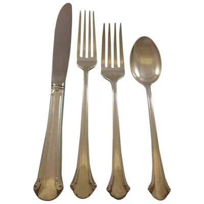 Pre-owned Towle Silversmiths Chippendale By Towle Sterling Silver Flatware Service For 12 Set 48 Pieces In Brown