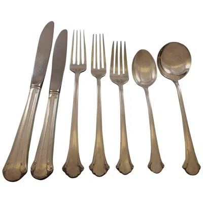 Pre-owned Towle Silversmiths Chippendale By Towle Sterling Silver Flatware Service For 8 Dinner Set 65 Pieces In Brown