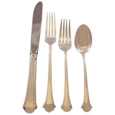 Pre-owned Towle Silversmiths Chippendale By Towle Sterling Silver Flatware Set 6 Service Luncheon 24 Pieces In Sand