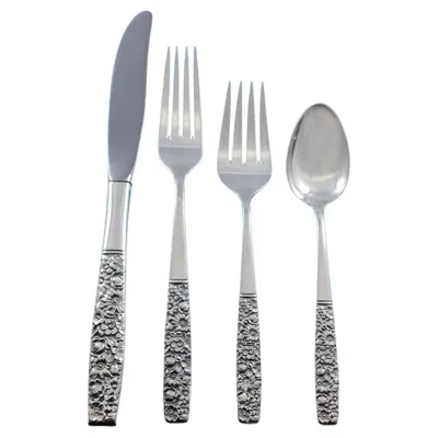 Pre-owned Towle Silversmiths Contessina By Towle Sterling Silver Floral Flatware Set For 8 Service 46 Pieces