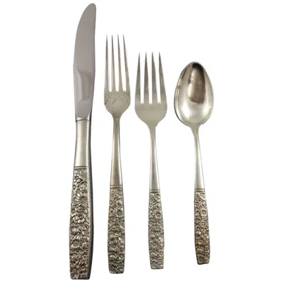 Pre-owned Towle Silversmiths Contessina By Towle Sterling Silver Floral Flatware Set Of Service 45 Pieces