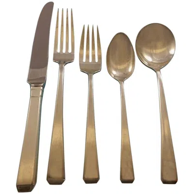 Pre-owned Towle Silversmiths Craftsman By Towle Sterling Silver Flatware Set For 12 Service 61 Pieces In Brown