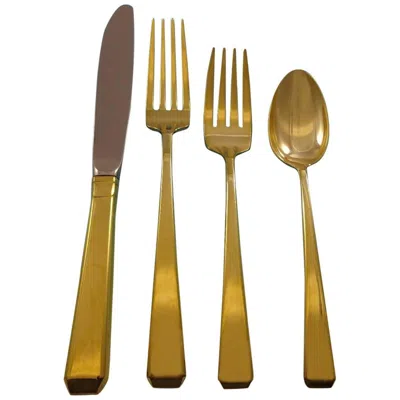 Pre-owned Towle Silversmiths Craftsman Gold By Towle Sterling Silver Flatware Service Set 6 Vermeil 24 Pieces