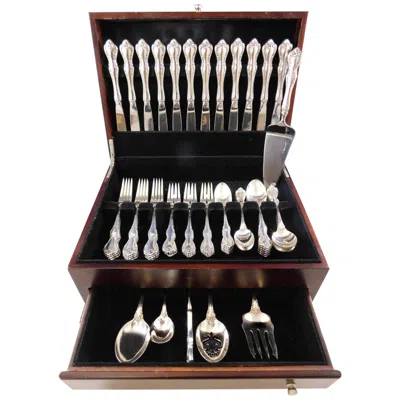 Pre-owned Towle Silversmiths Debussy By Towle Sterling Silver Flatware Set For 12 Service 66 Pieces In Black