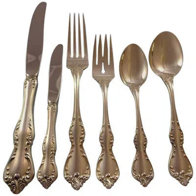 Pre-owned Towle Silversmiths Debussy By Towle Sterling Silver Flatware Set For 12 Service 77 Pcs Dinner Size In Brown