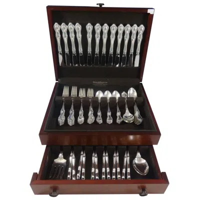 Pre-owned Towle Silversmiths Debussy By Towle Sterling Silver Flatware Set For 12 Service Luncheon 75 Pieces In Black