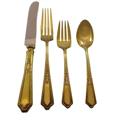Pre-owned Towle Silversmiths D'orleans Gold By Towle Sterling Silver Flatware Service Set 8 Vermeil 32 Pieces
