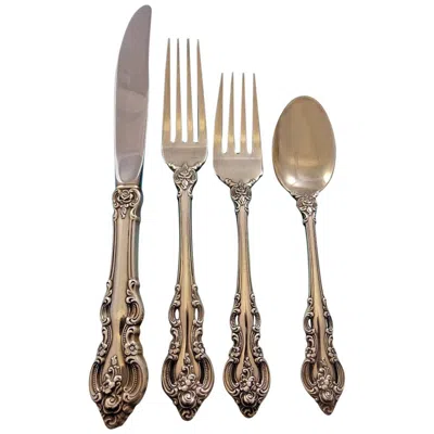 Pre-owned Towle Silversmiths El Grandee By Towle Sterling Silver Flatware Set, 6 Service Luncheon, 24 Pieces In Brown