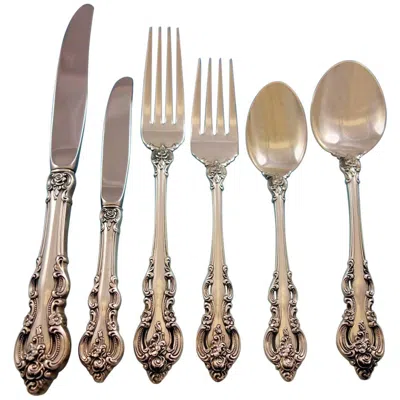 Pre-owned Towle Silversmiths El Grandee By Towle Sterling Silver Flatware Set For 12 Service 79 Pieces In Brown