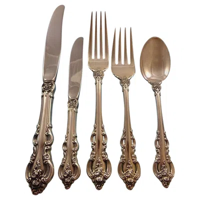 Pre-owned Towle Silversmiths El Grandee By Towle Sterling Silver Flatware Set For Eight Service 45 Pieces In Black