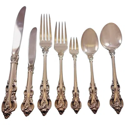 Pre-owned Towle Silversmiths El Grandee By Towle Sterling Silver Flatware Set For Eight Service 63 Pieces In Brown