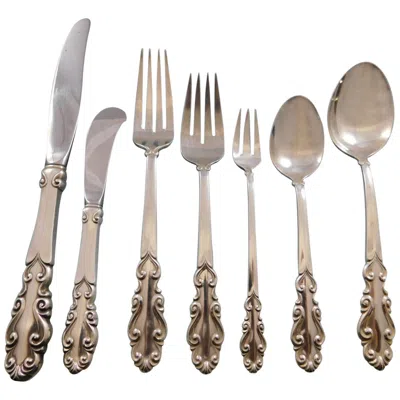 Pre-owned Towle Silversmiths Esplanade By Towle Sterling Silver Flatware Set For 12 Service 92 Pieces In Brown