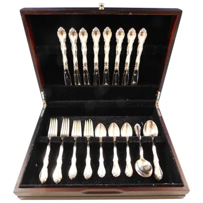 Pre-owned Towle Silversmiths Fontana By Towle Sterling Silver Flatware Service For 8 Set 40 Pieces In Black
