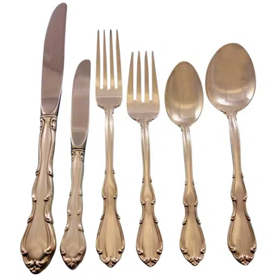 Pre-owned Towle Silversmiths Fontana By Towle Sterling Silver Flatware Set For 12 Service 78 Pieces In Brown