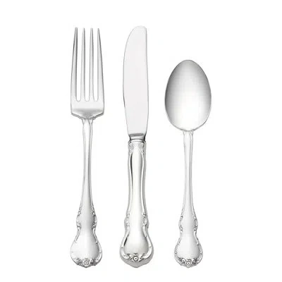 Towle Silversmiths French Provincial 3 Piece Sterling Silver Flatware Set, Service For 1