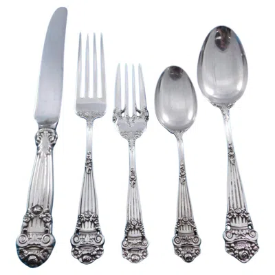 Pre-owned Towle Silversmiths Georgian By Towle Sterling Silver Flatware Set For 12 Service 63 Pieces