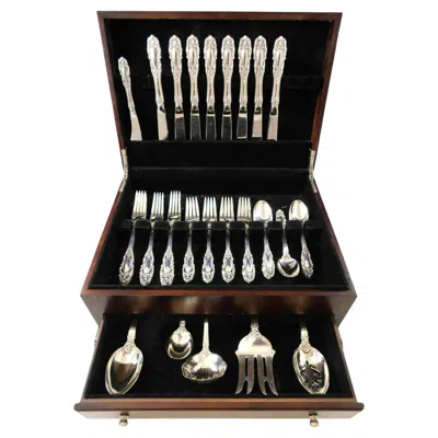Pre-owned Towle Silversmiths Grand Duchess By Towle Sterling Silver Flatware Set For 8 Service 38 Pieces In Black