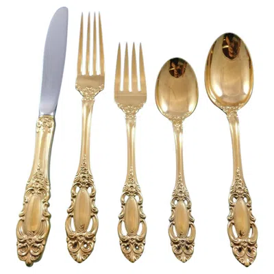 Pre-owned Towle Silversmiths Grand Duchess Gold By Towle Sterling Silver Flatware Set 12 Service 60 Pc Dinner