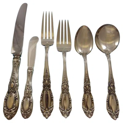 Pre-owned Towle Silversmiths King Richard By Towle Sterling Silver Flatware Service Set Of 24 In Brown