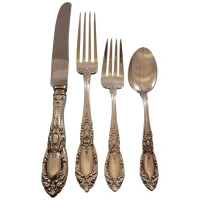 Pre-owned Towle Silversmiths King Richard By Towle Sterling Silver Flatware Set 8 Service 62 Pcs Dinner Size In Brown