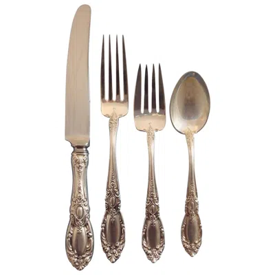 Pre-owned Towle Silversmiths King Richard By Towle Sterling Silver Flatware Set For 12 Service 49 Pieces In Brown