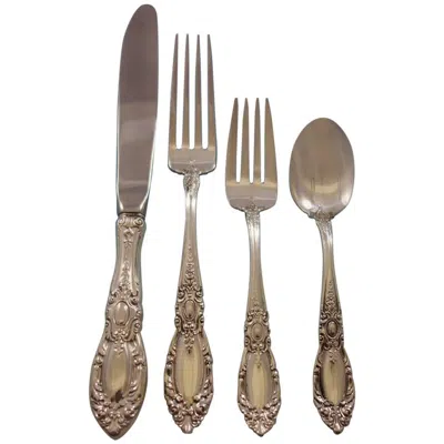Pre-owned Towle Silversmiths King Richard By Towle Sterling Silver Flatware Set For 8 Service 57 Pcs Dinner In Brown