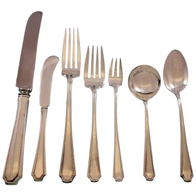 Pre-owned Towle Silversmiths Lady Constance By Towle Sterling Silver Flatware Set Twelve Service 90 Pieces In Brown