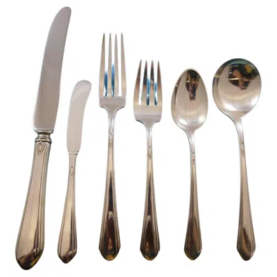 Pre-owned Towle Silversmiths Lady Diana By Towle Sterling Silver Flatware Set For 12 Service 88 Pieces In Brown