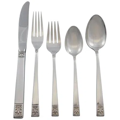 Pre-owned Towle Silversmiths Laureate By Towle Sterling Silver Flatware Set For 12 Service 71 Pieces