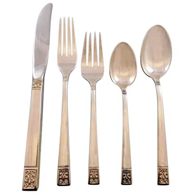 Pre-owned Towle Silversmiths Laureate By Towle Sterling Silver Flatware Set For 8 Service 45 Pieces In Sand