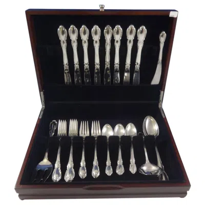 Pre-owned Towle Silversmiths Legato By Towle Sterling Silver Flatware Service For Eight, Set Of 36 Pieces In Black