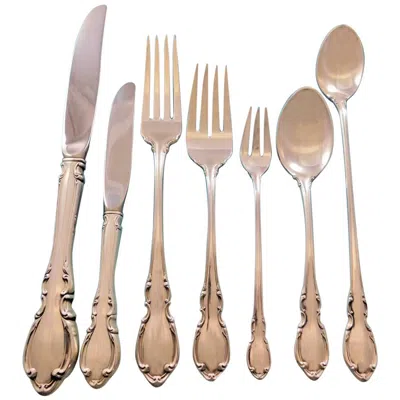 Pre-owned Towle Silversmiths Legato By Towle Sterling Silver Flatware Set For 12 Service 93 Pieces In Sand