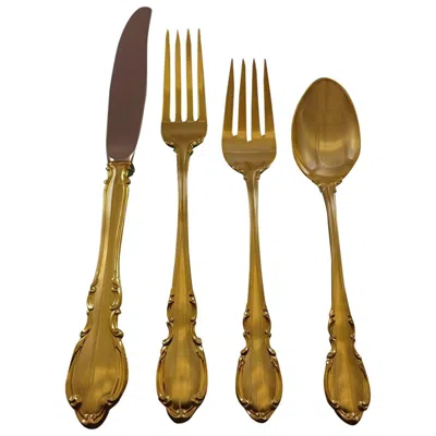 Pre-owned Towle Silversmiths Legato Gold By Towle Sterling Silver Flatware Service Eight Set Vermeil 32 Pcs