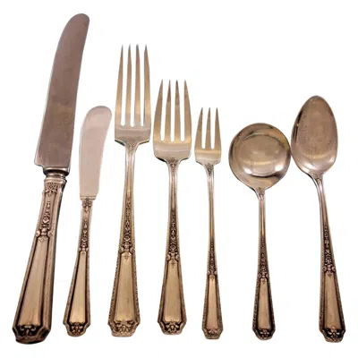 Pre-owned Towle Silversmiths Louis Xiv By Towle Sterling Silver Flatware Set For 12 Service 91 Pieces In Brown