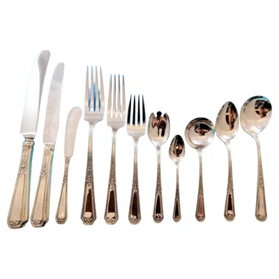 Pre-owned Towle Silversmiths Louis Xiv By Towle Sterling Silver Flatware Set For 12 Service Dinner 143 Pieces In Sand