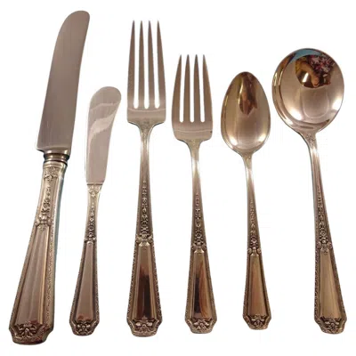 Pre-owned Towle Silversmiths Louis Xiv By Towle Sterling Silver Flatware Set For 8 Service 50 Pieces In Brown